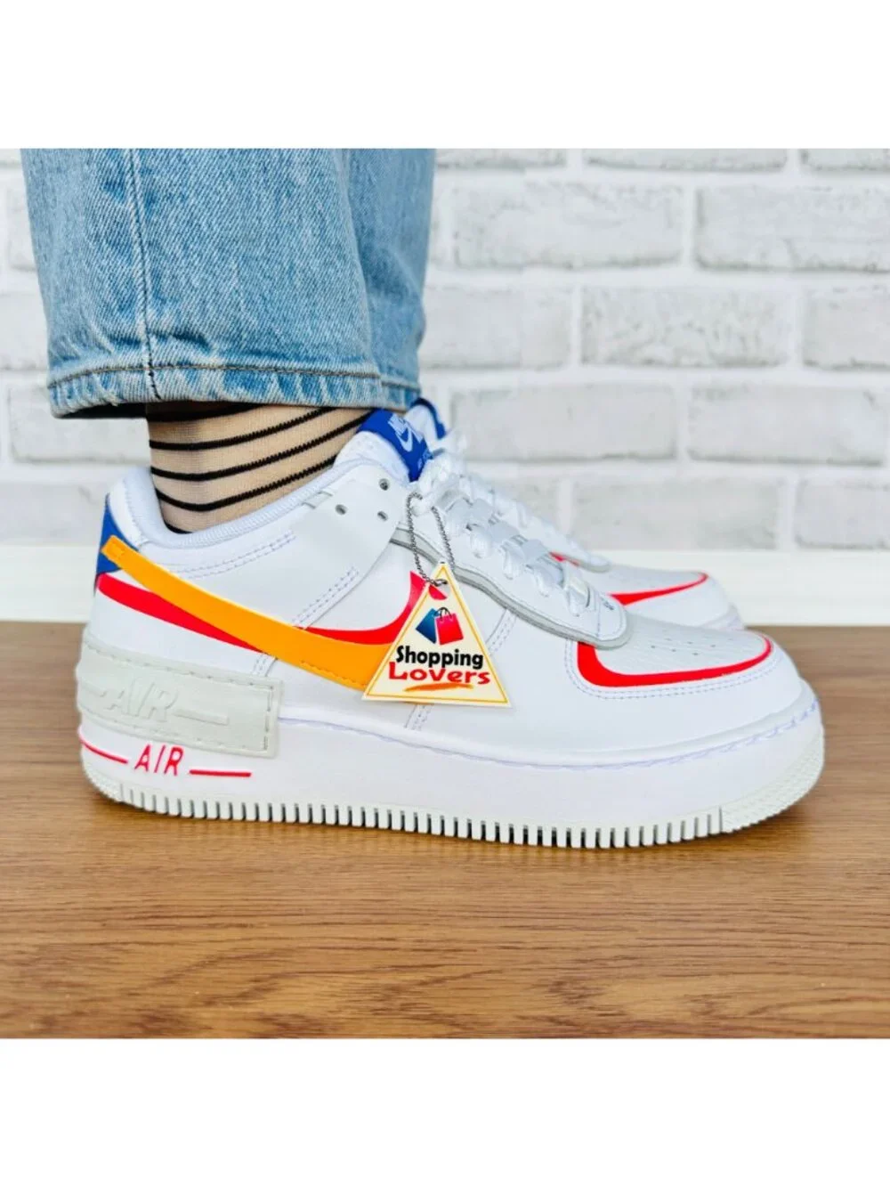 ⭐Nike Air Force 1 Shadow 7 Women's Retro Shoes Sneakers White Orange DZ1847-100 - Picture 3 of 14